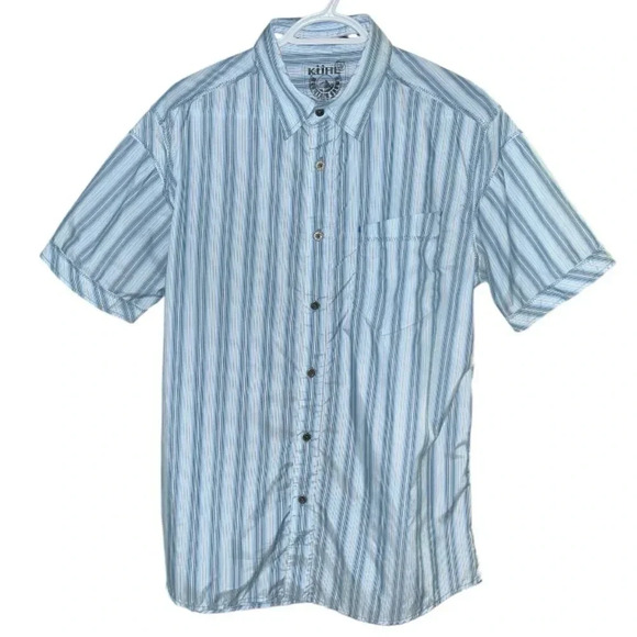 KÜHL Performance‎ Shirt Blue Stripe, Men’s Size Medium - Picture 1 of 9